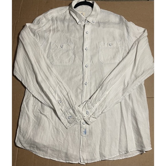 johnnie-O Other - Johnnie-O Shirt Mens XL Linen White Hanging Out Button Down Casual